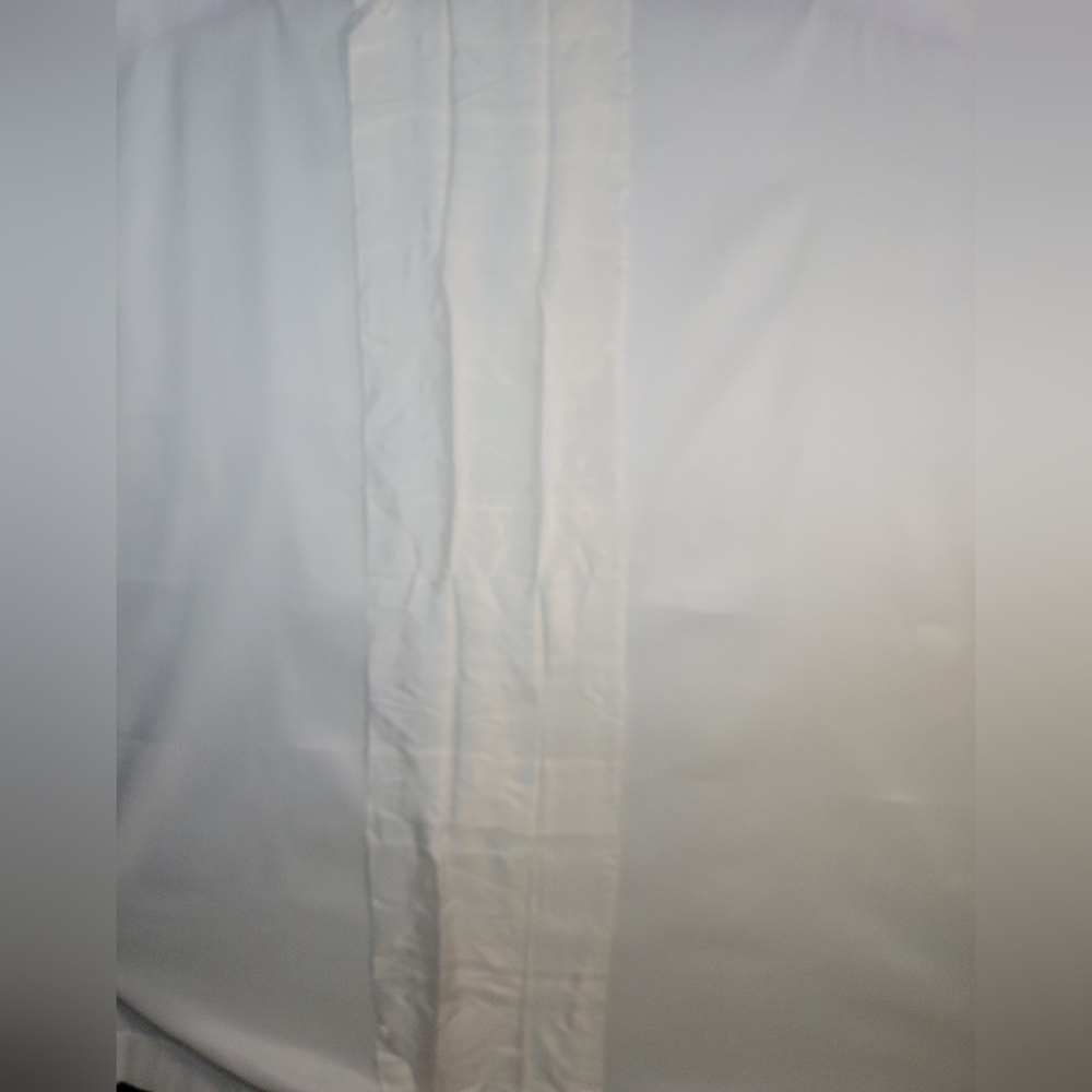 Vintage White Silk Scarf with fringe - Picture 2 of 10
